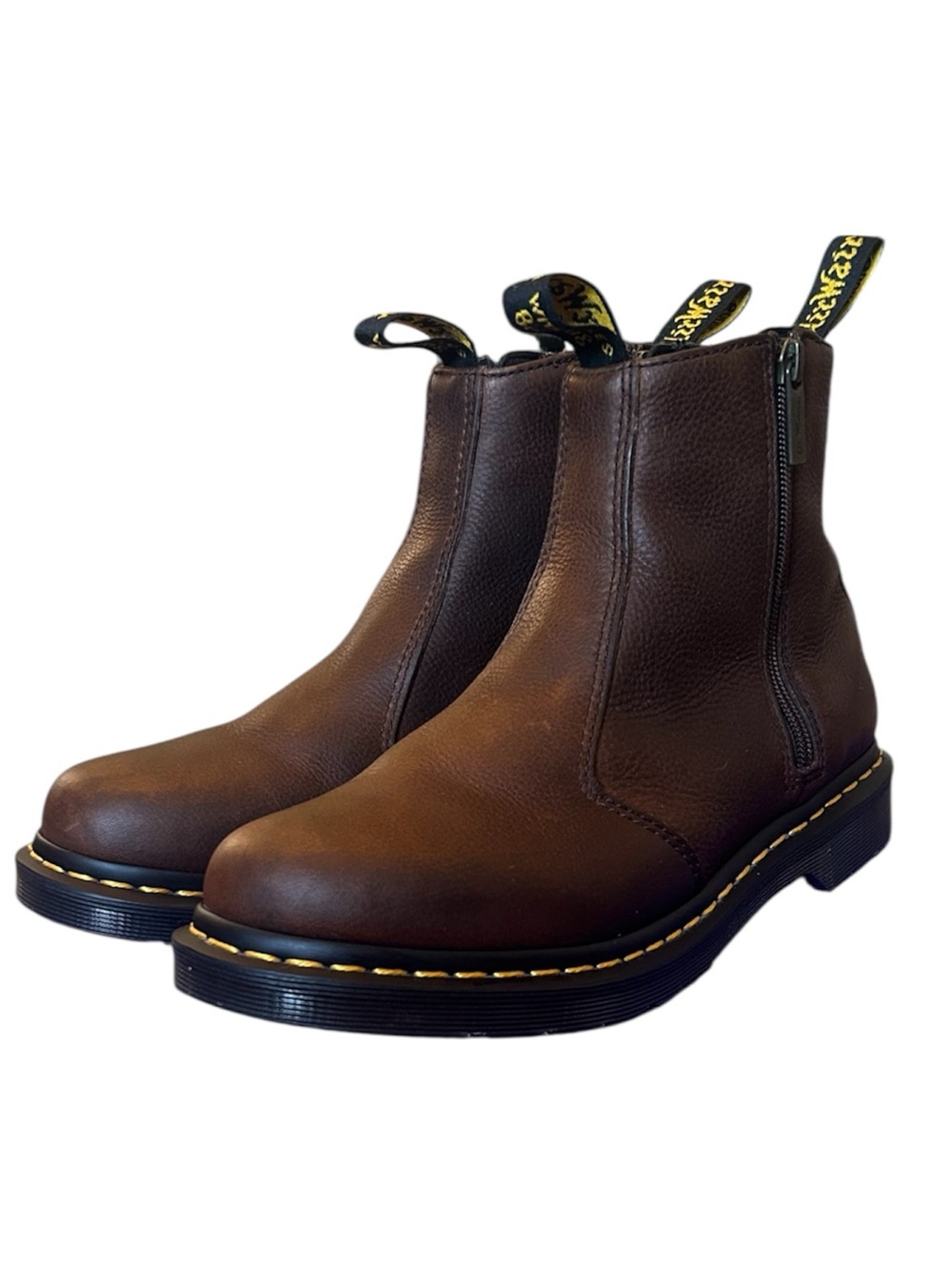 Dr. Martens 2976 W/Zip Brown Leather Chelsea Boots Size 10